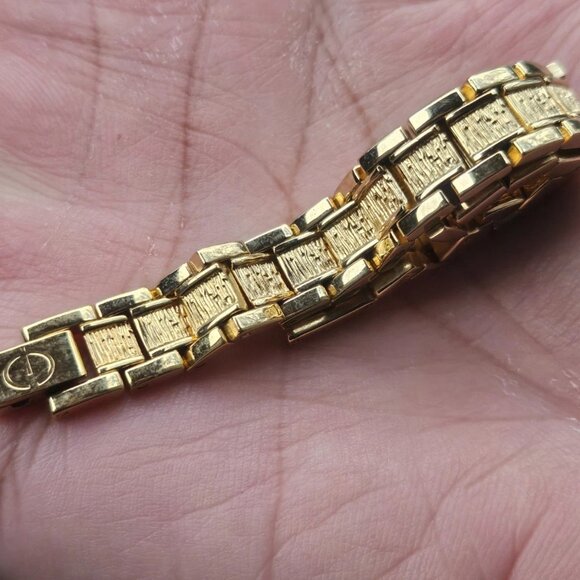 Elgin Bracelet Gold Tone Fashion Unisex Wrist Band Fancy Jewelry Size 6 in NWOT - Picture 4 of 10